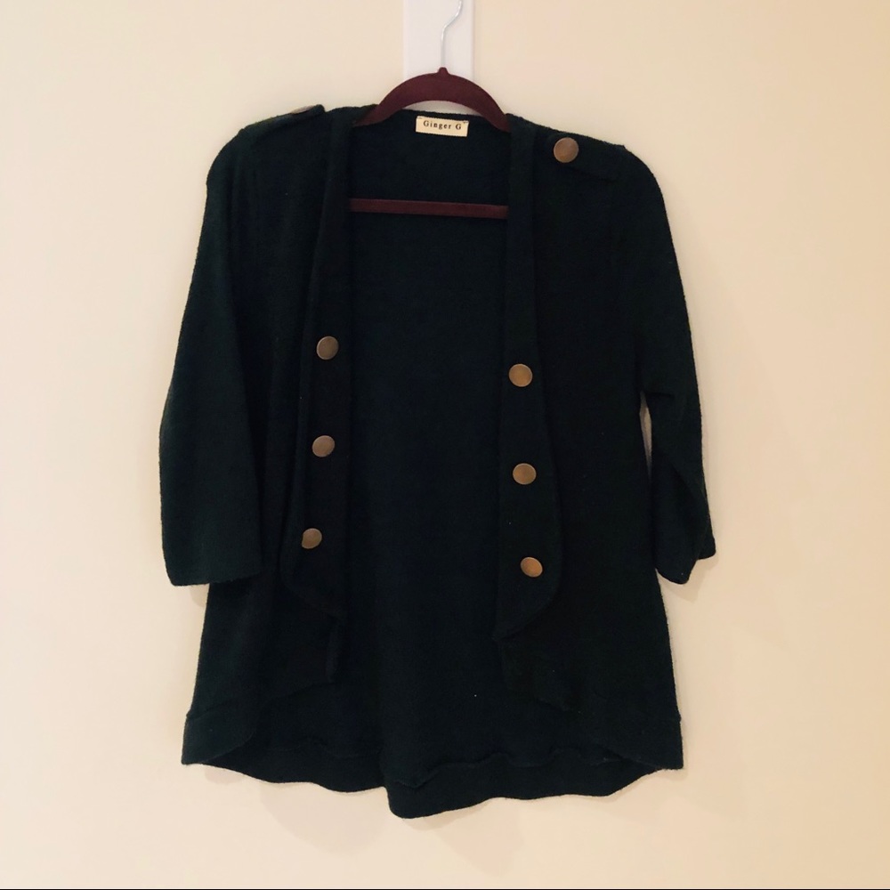 Black & gold button sweater